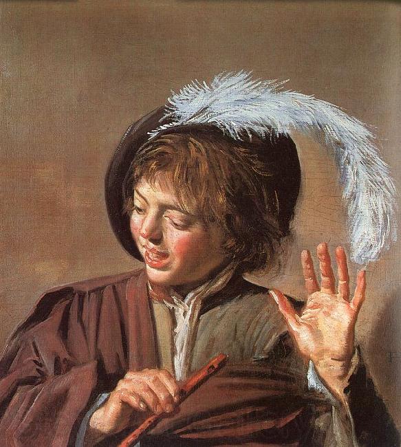 Frans Hals Singing Boy with a Flute Norge oil painting art